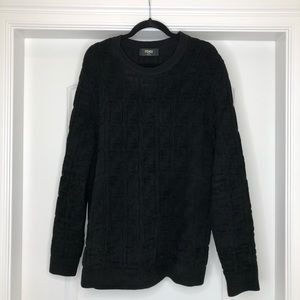 Black Men’s Fendi Textured FF Motif Sweater